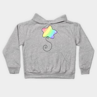 Rainbow Pastel Star Balloon Kids Hoodie